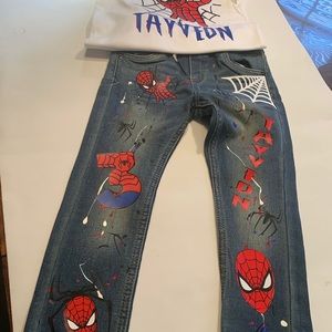 Spider-Man outfit customized shirt and jeans